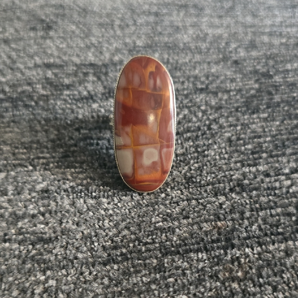 Elegant Brown Oval Stone Ring